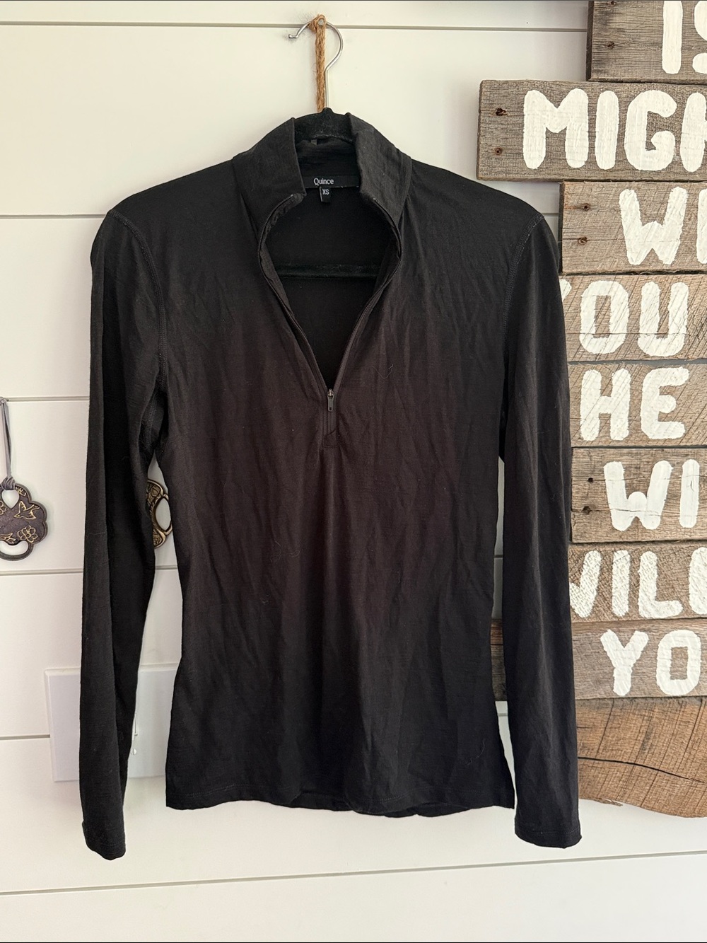 Quince size XS 100% merino wool 1/4 zip